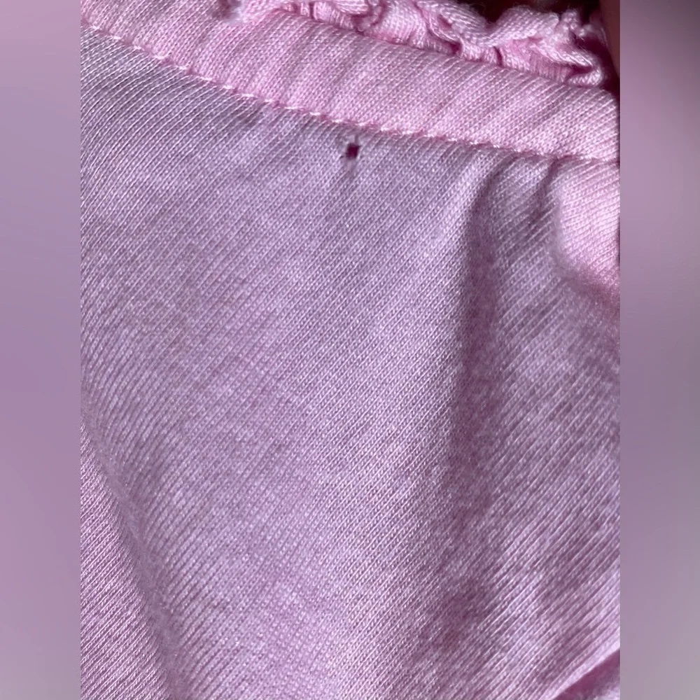 Ralph Lauren Pink Top, Sz 9M, Ruffled Collar w/5 Button Front, Embroidered RL